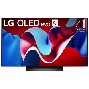 LG 48-Inch Class OLED evo C4 Collection Good TV with 4K Processor, Flat Display screen, AI-Powered Magic Distant, and Constructed-in Alexa (Mannequin: OLED48C4PUA, 2024) – Black